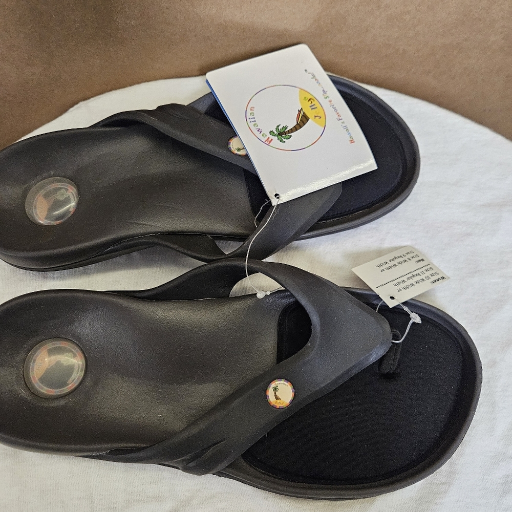 Black Flip Flop Sandals Men Size 11 - Picture 4 of 16